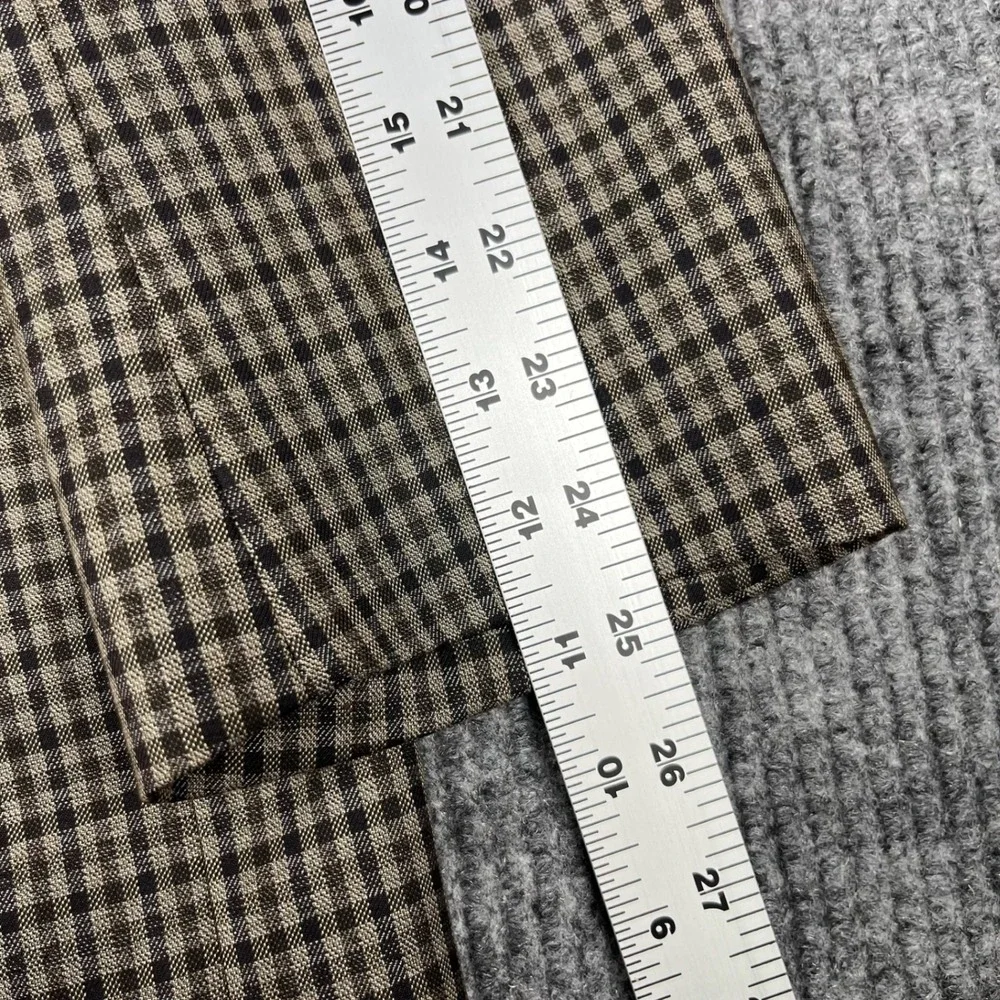 Lauren Ralph Lauren Sport Coat Mens 42R Brown Plaid Blazer Classic Two Button